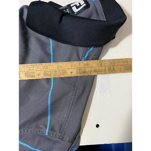 Footjoy Polo Shirt 2XL Black Blue Mens Bear Lake Polyester Golf Company Logo - Picture 4 of 15